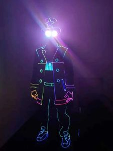Led Rave Toy Tron Legacy Burning Man Illumination Set LED Costume Halloween Role Playing Fiber Optic Dance Costume Illumination Costume Disco DJ d240527