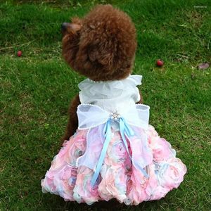 Abbigliamento per cani vestiti per animali domestici leggeri per la stampa floreale floreale per la casa di abbigliamento da casa