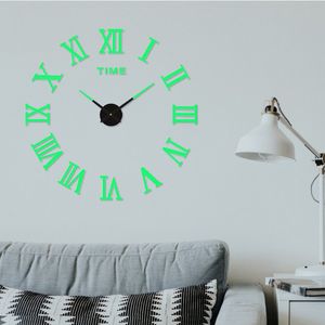 Simple Luminous Mute Wall Clock DIY Stereo Digital Wall Clock Living Room Bedroom Digital Wall Sticker Clock European Style New