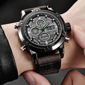 Homens assistir militar assistir 50mm Big Dial Led Quartz Clock Sport Male Relloguios Masculino Montre Homme 2021 Wristwatches 176k