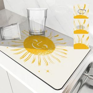 Table Mats Absorbent Tableware Dish Drying Sun Comb Desk Drain Pad Heat Resistant Counter Top Mat Non-slip Draining Placemat Kitchen