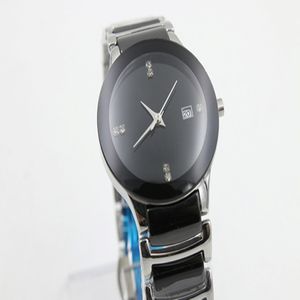 ホットセールull high Quaity Limited Ladies Watch Black Ceramic Round Tichy高品質のデートセラミックブラックレディースファッションウォッチRD1101 266A