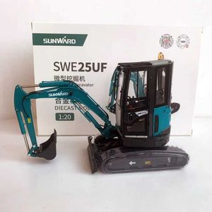 Diecast Model Cars Die Cast 1 20 Scale Sunward SWE25uf Hydraulic Excavator Eloy Car Model Set Souvenir Display Decoration S2452722