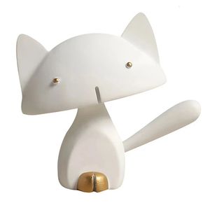Tierstatues Wohnkultur moderne Skulpturharz -Ornamente für die Wohnzimmerdekoration Desktop Tisch Kawaii weiße schwarze Katze 240523