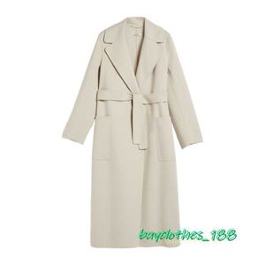 Jaqueta de casaco de grife Maxmara Coat Women's Trench Coat Blend Italian Coat Moda Trends 0oCZ
