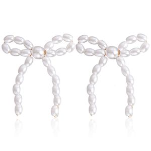 imitacja Pearl Jewelry Bow Floral Art Ręcznie robione kolczyki