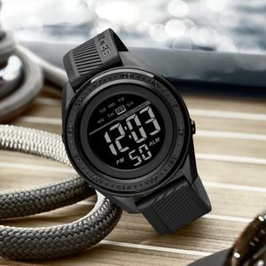 Sports Electronic Men Watch LED Week Display Waterproof Multi-Function Black Strap Digital For Relogio Masculino 1638 Wristwatches 2369