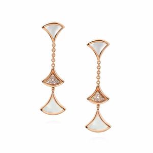 Luxury Brand 3/Four Leaf Earrings Fashion Shell Agate Designer Earrings High Quality 18k Skirt Gold Earrings Jewelry