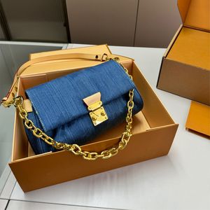 Designer Messenger Bag Chain Bags Luxury Shoulder Bag For Woman Fashion Blue Denim Handväskor Designer Crossbody Leather Cross Body Women Lady Purse Satchel Bag PRPU