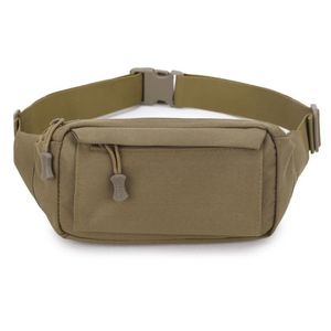 Högkvalitativa män Fanny Pack Chest Shoulder Bag med 3 fickor Nylon minitär midja väska dragkedja Belt BACK KHAKI 220112 304Q