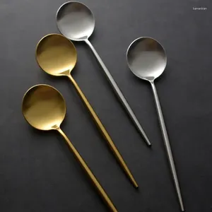 Spoons Stainless Steel Soup Spoon Long Handled Coffee Ice Cream Dessert Tea Stirring For Picnic Kitchen Bar Tool