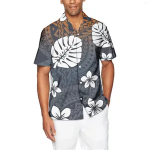 Erkekler Sıradan Gömlek Polinezya Kabile Tasarımı Samoa Erkekler için Büyük Boy Desen Baskını Özelleştir