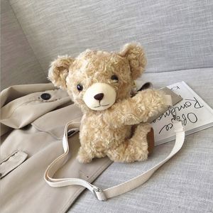 Plush väska kvinna 2020 Autumn and Winter New Japanese and Korean Cartoon Cute Girl Shoulder Bag Sweet Bear Toy Messenger Bag 277b