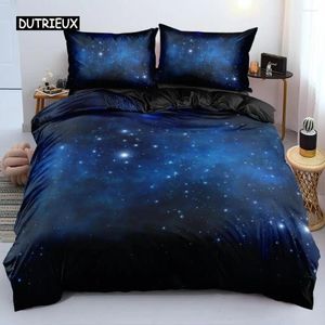 Bedding Define Galaxy Luxury Galaxy Blue Dark Set Fantasy Starry Sky Duvet Cover Stars Shining Stars para crianças