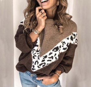 Autumn Winter Mohair Leopard Sweater Women Pullover Plus Size Womens Sweaters Högkvalitativ stickad överdimensionerad tröja Jumper 2011285279456