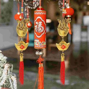 Dekorative Figuren 10 Stcs Vordertür Dekor Frühling festliche Dekorationen Chinesische Stil Anhänger Innenraum Bonsai Hanging Anhänger Wandverzierung