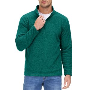 MAGCOMSEN Men's Long Sleeve Fleece T-Shirt 1/4 Zip Stand Collar Pullover Tops Spring Windproof Warmth Hiking Workout Sweatshirts