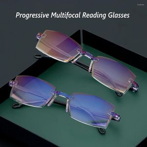 Sunglasses Care Eyewear Ultralight Computer Goggles Rimless Reading Glasses Presbyopia Eyeglasses Diamond-cut Progressive Multifocal