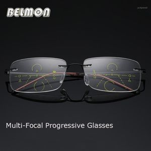 Sunglasses Belmon Multi-Focal Progressive Reading Glasses Men Women Rimless Presbyopic Male Diopter Eyeglasses 1 0 1 5 2 0 2 5 3 0 RS7 2635