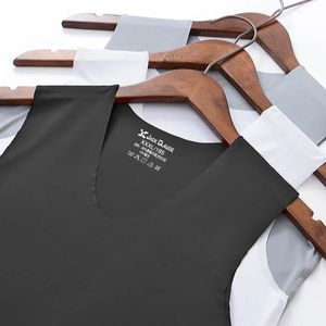 痕跡なし夏のクールな男性ベストコットンタンクトップ下着メンズアンダーシャツ透明シャツ男性ボディシェーパーフィットネスノースリーブ240523