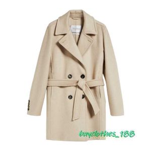Designer Coat Jacket Maxmara Coat Women's Trench Coat Wool Blend Italian Brand Coat Fashion Trends 400V
