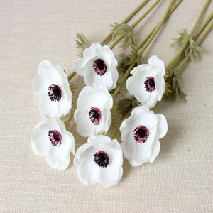 10 pezzi Real Touch Pu Anemone Rose Artificial Flowers Decoration Roses per Flower Wedding Wedding Bride Bouquet Farmhouse Home Decor 327b