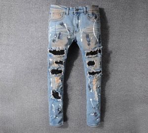 Jeans de jeans masculinos famosos jeans Slim fit masculino jeans skinny homens mulheres motociclistas hip hop hop angustiado jeans calças4048242