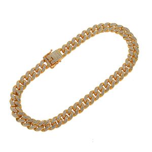 Full Diamond Hip Hop -kedjor män kvinnor kubanska armband smycken mode kubansk halsband 270Z