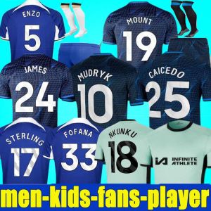 23 24 CFC NKUnKU Soccer Jerseys Enzo Collection Mudryk Gallagher Sterling Fofana Out Football Shirt 2023 2024 Cucurella Men Kids Kit Caicedo T. Silva James