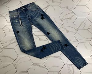 Новые мужские расстроенные разорванные байкерские джинсы Slim Fit Motorcycle Biker Denim для мужчин модельер -дизайнер Hip Hop Mens Jeans5214486