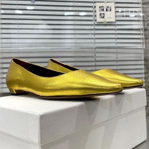 Sapatos casuais mulheres ladras de moda de moda genuína de dedão pontudo