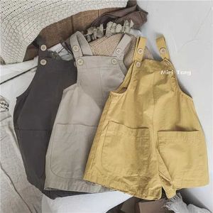 Overalls Rompers Fashion trend casual simple jumpsuit baby Uni shorts thin loose jumpsuit suitable for 1-6 years old new fully matched solid top WX5.26