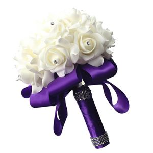 NEUE Hochzeitsbouquetband PE Schaum Künstliche Blumen Braut Brautjungfer Hand Bouquet Brautschaum Halten Blumen Hochzeitsvorräte 183n