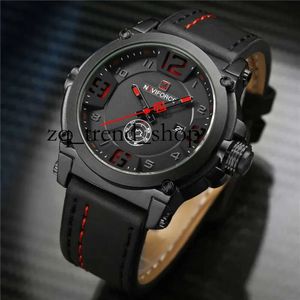 Naviforce Relogio Designer Masculino Men Watch Watches Sport mode Vattentäta män Titta på militära klockor Läder lyxkvarts Male Clock Watches 777