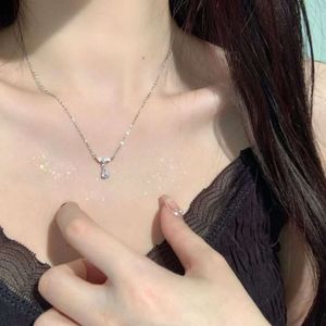 style Instagram Korean trend gentle temperament zircon water droplet necklace cool and simple style super immortal best friend collarbone chain female