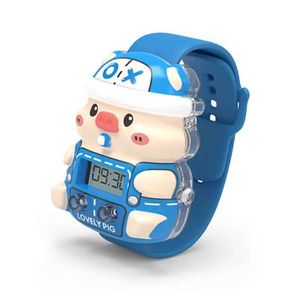 子供の時計子供スポーツ時計おもちゃ漫画豚のかわいい子供デジタル時計