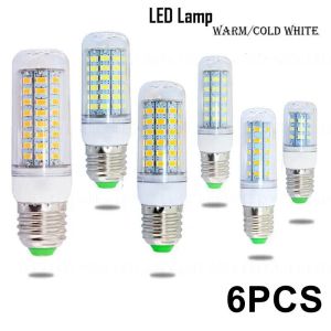 6PCS AC220V E27 Lâmpada LED G9 LED VELA BULBA E14 Lâmpada de milho B22 LED 7W 12W 15W 20W Bombilla Chandelier Iluminação AC240V