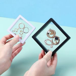 3D Flutuante Frame Frame Shadow Box Display Stand Ring Pingente Protect Jewellery Stone Case