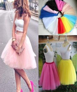 Real Image Knee Length Skirts Young Ladies Women Bust Skirts Adult Tutu Tulle Skirt A Line Ruffles Skirt Party Cocktail Dresses Su6097079