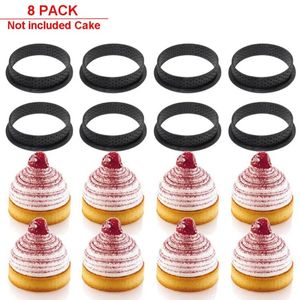 8pcs bolos de molde de molde perfurado cortador redondo em forma de mousse ring ring tart decoração