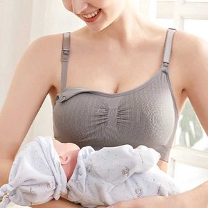 Moderskap intimat gravida kvinnor Bras Silkfri Push Up Care Maternity Clothing Anti Sagging ammande andningsbara latexunderkläder för kvinnor D240527