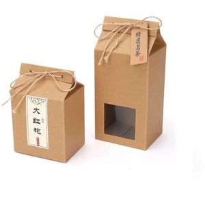 Present Wrap Tea Packaging Box kartong Kraftpapper vikta matmutter Container förvaring Standing Up Packing Påsar avancerad droppleverans Dh6ra