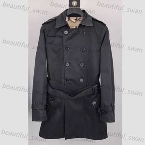 Trench de trincheira masculina casacos de trincheira masculina lapela slim manga longa Windbreakers Brand Brand clássico sobretoco