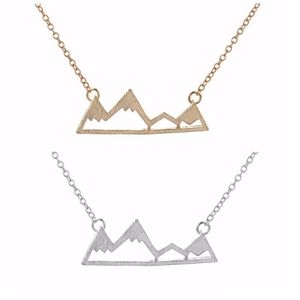 Fashionable mountain peaks pendant necklace geometric landscape character necklaces electroplating silver plated necklaces gift for gir 272T