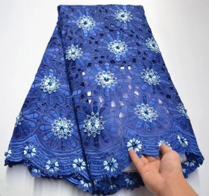 Hot Sale 2022 de alta qualidade Organza Tulle Net Fabric Africano 3D Applique Bordery Lace Fabric para costurar vestido de festa