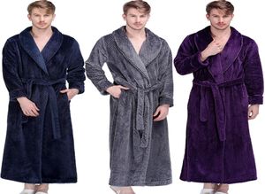 Homens de inverno de inverno extra longa grade de flanela quente de flanela masculino de luxo de banho de banho manto mulheres vestir de roupão térmico masculino T24583616
