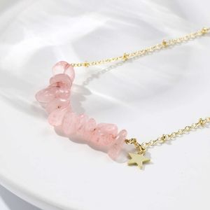 Instagram Simple Jewelry and Exquisite for Women Versatile Colorful Natural Stone Pendant Necklace