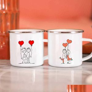 Tassen Liebhaber Geometrie Emaille Kaffee Vintage Simplicity Party Bier Getränk Saft Cola Tassen Handwerk Tasse Valentinstag Geschenke Drop d Dhmys