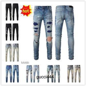 2024 Designer Amirirliness Chegada de luxo Jeans AMARI Jean New Amirii Cloths Mens calças Coolguy #024 Denim Man Biker Hole Troushers AM W895 AUU6