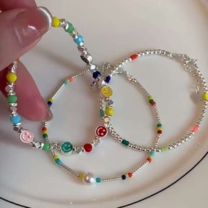 Sier Regenbogen gebrochen lächelndes Gesicht Perlenarmband vielseitig süß für weibliche Menschenmenge und einzigartige neue Accessoires